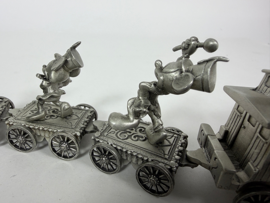 Vintage Walt Disney World Railroad Hudson Fine Pewter Miniature Train Set 12'L [Photo 6]
