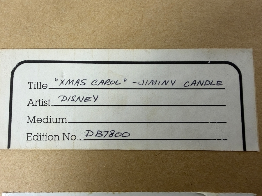 Original Walt Disney Productions Hand Painted Movie Film Production Cel From Mickey's Christmas Carol Featuring Jiminy Cricket 15 X 11 Framed 24 X 20 [Photo 17]