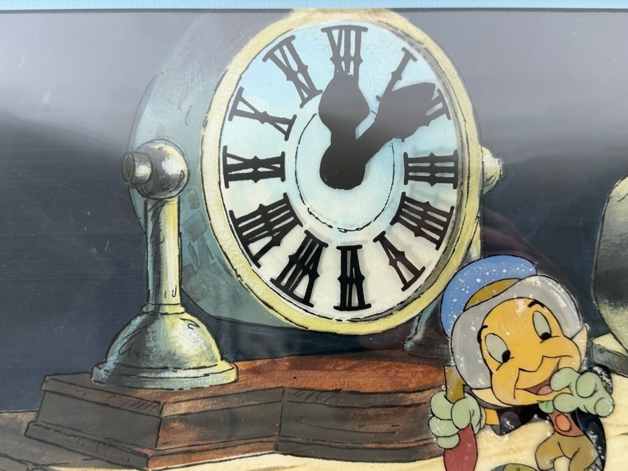 Original Walt Disney Productions Hand Painted Movie Film Production Cel From Mickey's Christmas Carol Featuring Jiminy Cricket 15 X 11 Framed 24 X 20 [Photo 8]