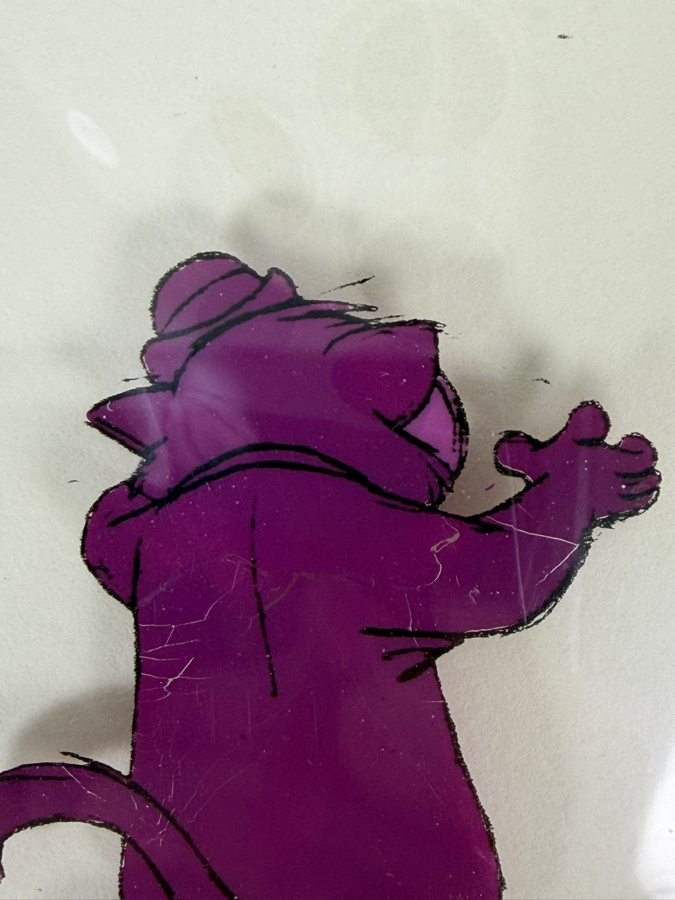 Original Walt Disney Productions Hand Painted Movie Film Production Cel Of The Scat Cats From 'The Aristocats (1970)' With No Background Disney Studios 12 X 10 Framed 19 X 17 [Photo 9]