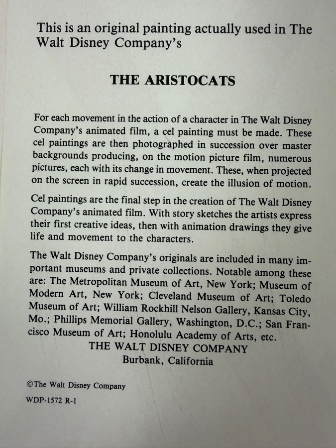 Original Walt Disney Productions Hand Painted Movie Film Production Cel Of Edgar (Butler) From 'The Aristocats (1970)' With No Background Disney Studios 14 X 10 Framed 23 X 19 [Photo 17]