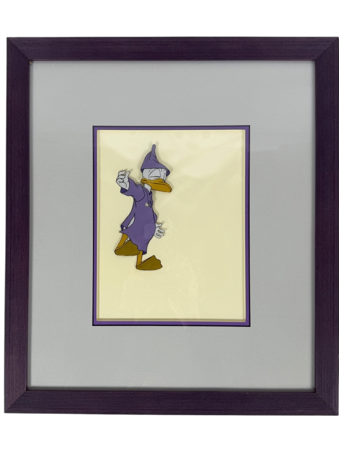 Original Walt Disney Productions Hand Painted Movie Film Production Cel Of Donald Duck In Night Shirt From Disney Hour (T.V.) With No Background Disney Studios 7 X 9 Framed 15 X 16 [Photo 2]