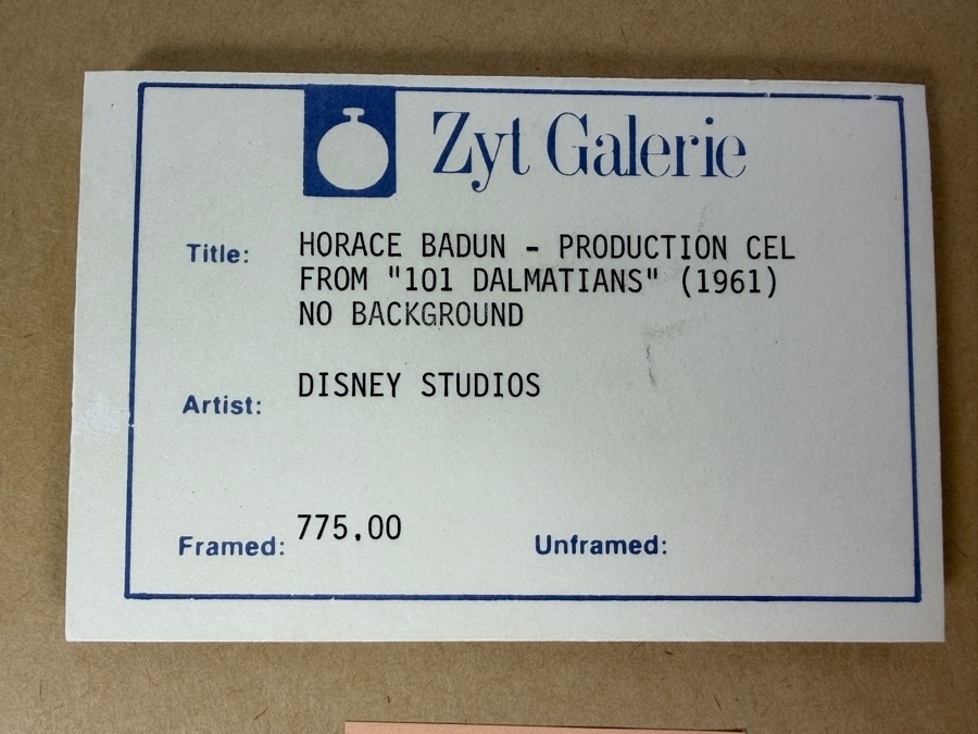 Original Walt Disney Productions Hand Painted Movie Film Production Cel Of Horace Badun From '101 Dalmatians (1961)' With No Background Disney Studios 12 X 10 Framed 19 X 17 [Photo 13]