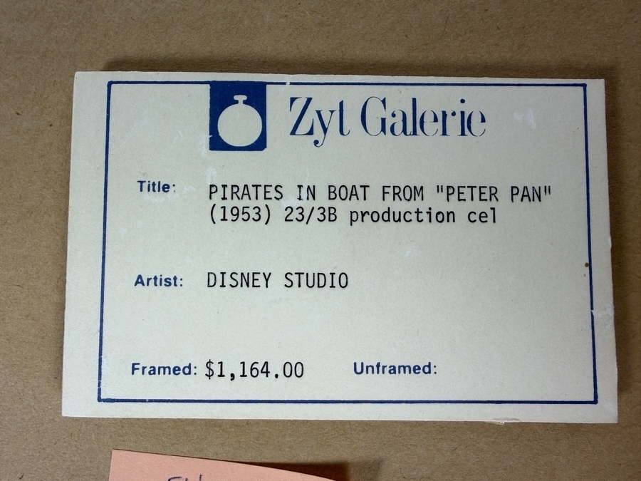 Original Walt Disney Productions Hand Painted Movie Film Production Cel Of Pirates In Boat From 'Peter Pan (1953)' 23/3B Disney Studios 15 X 11 Framed 22 X 18 [Photo 13]