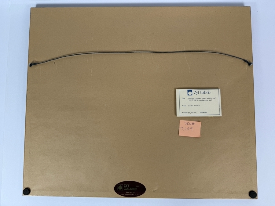 Original Walt Disney Productions Hand Painted Movie Film Production Cel Of Pirates In Boat From 'Peter Pan (1953)' 23/3B Disney Studios 15 X 11 Framed 22 X 18 [Photo 12]