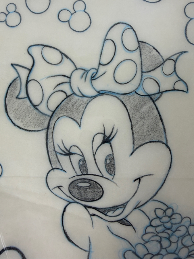 Original Walt Disney Hand Drawn Minnie Mouse With Flowers T-Shirt Design By Disney Artist Mark Seppala Purchased For $1,010 From The 1st Disneyana Convention In 1992 At Walt Disney World Resort 13 X 16 Framed 22 X 25 [Photo 6]
