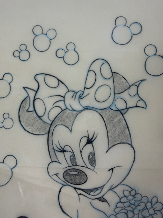Original Walt Disney Hand Drawn Minnie Mouse With Flowers T-Shirt Design By Disney Artist Mark Seppala Purchased For $1,010 From The 1st Disneyana Convention In 1992 At Walt Disney World Resort 13 X 16 Framed 22 X 25 [Photo 5]