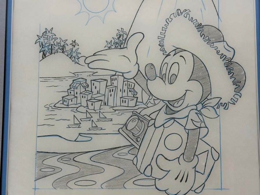 Original Walt Disney Hand Drawn Concept Drawing Of Brazilian Mickey Mouse Stamp Program T-Shirt Design By Disney Artist Mark Seppala #67K Purchased For $1,042 From The 1st Disneyana Convention In 1992 At Walt Disney World Resort 9 X 12 Framed 15.5 X 18 [Photo 8]