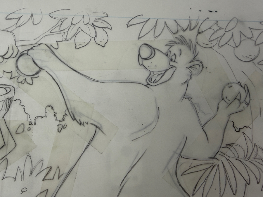 Original Walt Disney Hand Drawn Candy Packaging Concept Drawing Of Mowgli, Baloo & Bagheera From Jungle Book - 'Citrus Juice Patties' By Disney Artist Russell Schroeder From The 2nd Official Disneyana Convention In 1993 At Disneyland ($400 In 1993) 16 X 9 [Photo 7]