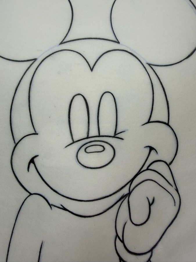 Original Walt Disney Hand Drawn Vintage Mickey Mouse & Minnie Mouse Concept Drawing For A Knitted Sweater By Disney Artist Alex Maher From The 2nd Official Disneyana Convention In 1993 At Disneyland Purchased For $360 In 1993 13 X 11 [Photo 6]