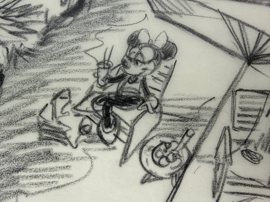 Original Walt Disney Hand Drawn Mickey Mouse / Minnie Yacht And Beach 1993 Walt Disney World Calendar Layout Concept Drawing By Disney Artist Brian Lum #408K From The 1st Disneyana Convention In 1992 At Walt Disney World Resort Purchased $628 In 1992 9X7 [Photo 3]