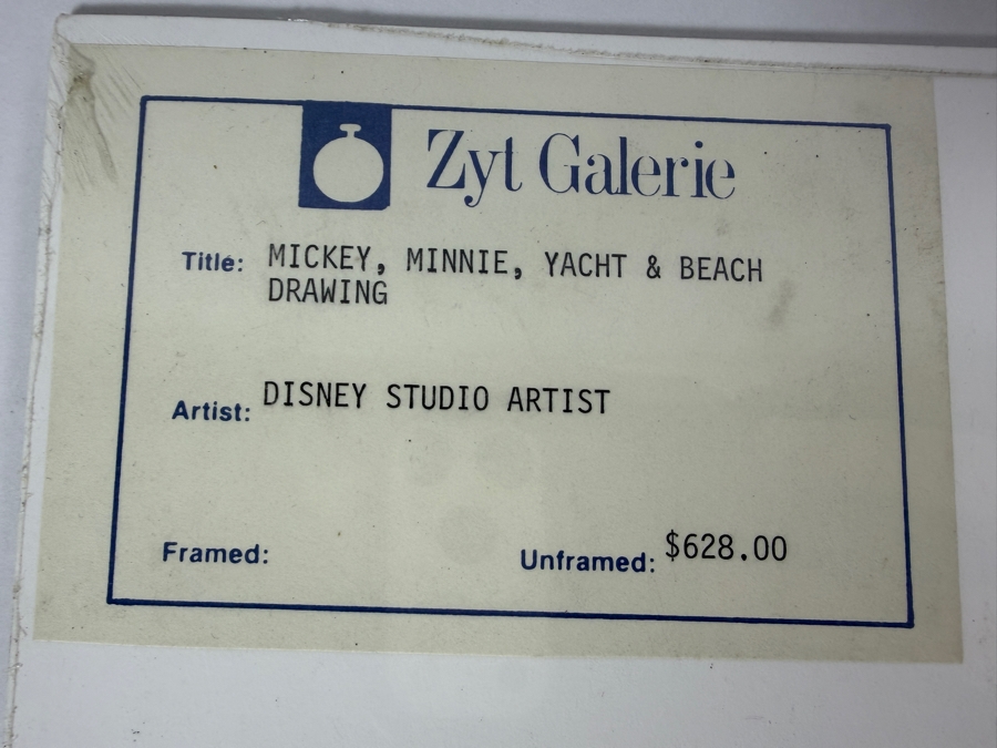 Original Walt Disney Hand Drawn Mickey Mouse / Minnie Yacht And Beach 1993 Walt Disney World Calendar Layout Concept Drawing By Disney Artist Brian Lum #408K From The 1st Disneyana Convention In 1992 At Walt Disney World Resort Purchased $628 In 1992 9X7 [Photo 10]