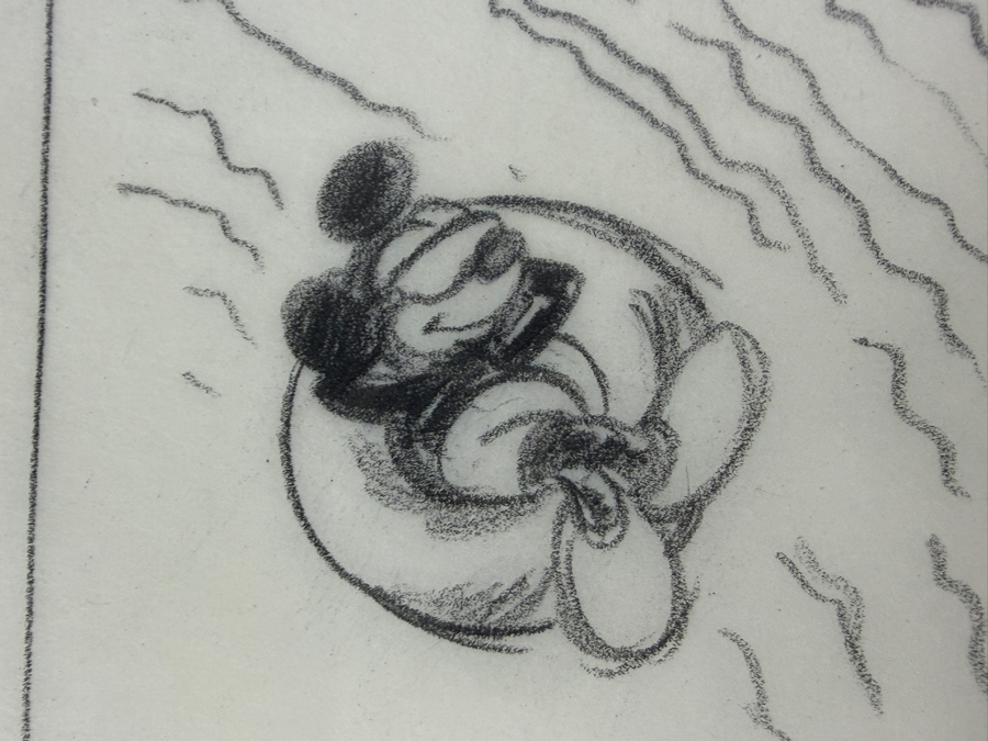 Original Walt Disney Hand Drawn Mickey Mouse / Minnie Yacht And Beach 1993 Walt Disney World Calendar Layout Concept Drawing By Disney Artist Brian Lum #408K From The 1st Disneyana Convention In 1992 At Walt Disney World Resort Purchased $628 In 1992 9X7 [Photo 4]