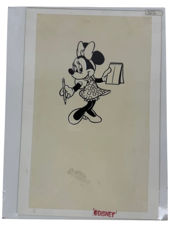 Original Walt Disney Hand Drawn Minnie Secretary Concept Drawing By Disney Artist Walt Sorenson 1980 From The 2nd Official Disneyana Convention In 1993 At Disneyland Purchased For $300 In 1993 6 X 7 [Photo 2]