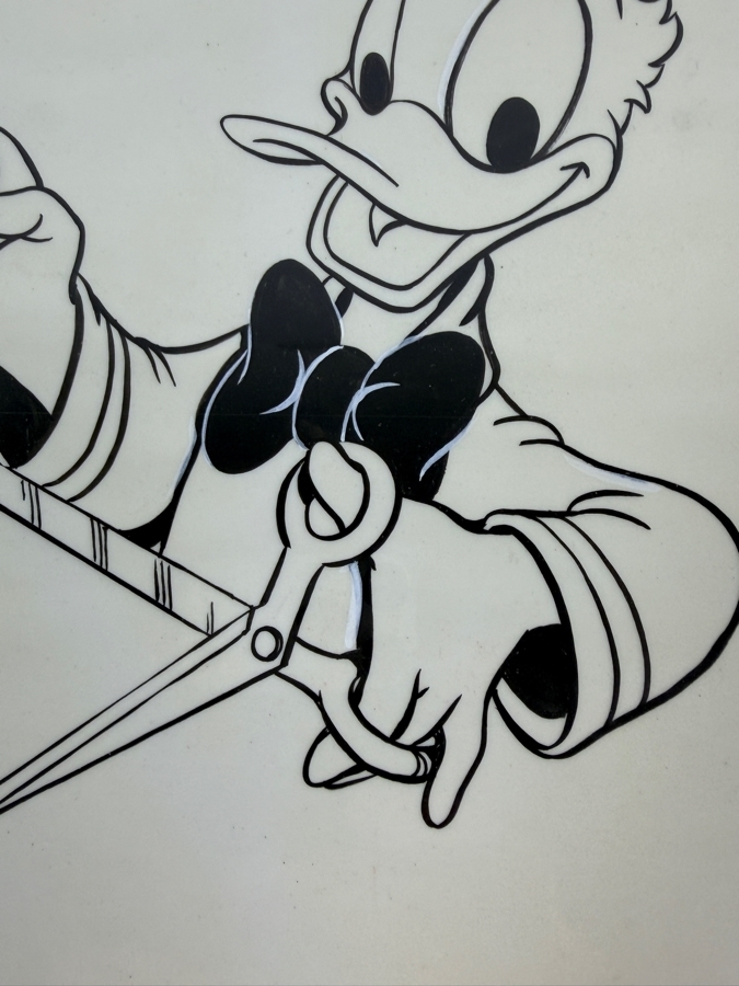 Original Walt Disney Hand Drawn Donald Duck With Scissors Concept Drawing For Donald's Deals Book By Disney Artist Priscilla Russ From The 2nd Official Disneyana Convention In 1993 At Disneyland Purchased For $300 In 1993 7 X 8 [Photo 5]