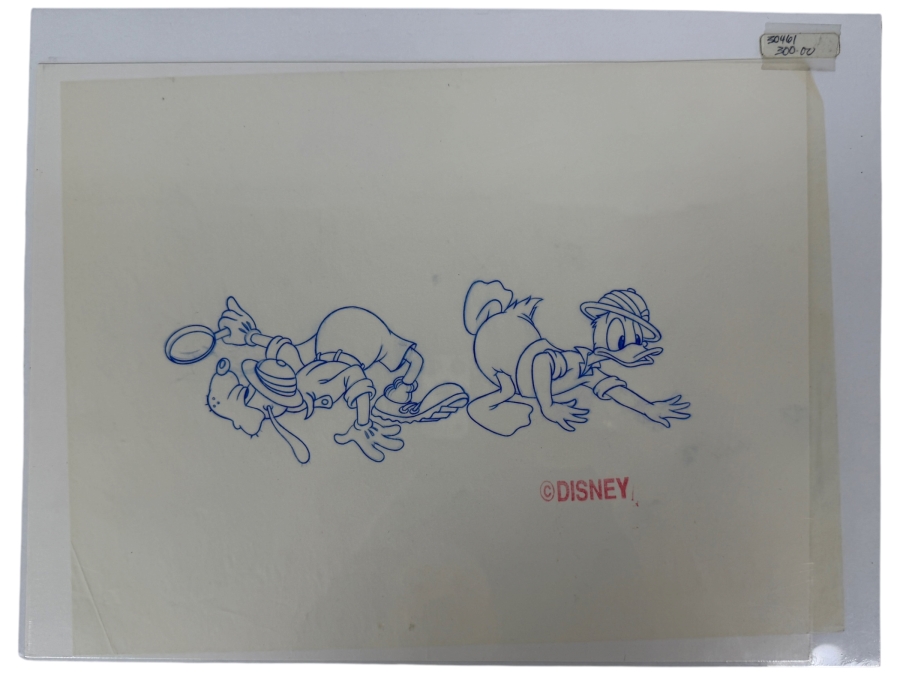 Original Walt Disney Hand Drawn Safari Donald Duck & Goofy Fashion Apparel Concept Drawing By Disney Artist Alex Maher From The 2nd Official Disneyana Convention In 1993 At Disneyland Purchased For $300 In 1993 9 X 4 [Photo 2]