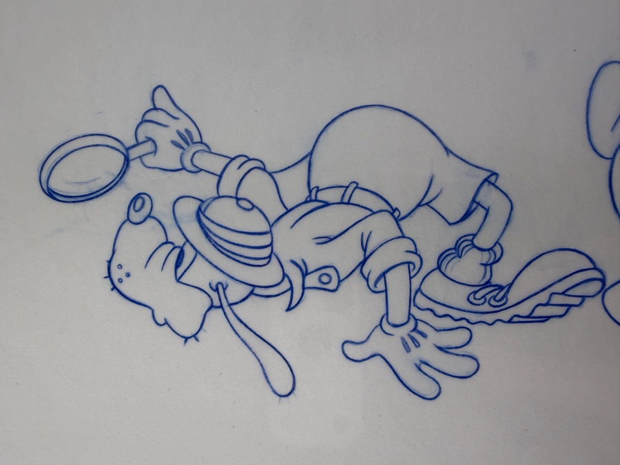 Original Walt Disney Hand Drawn Safari Donald Duck & Goofy Fashion Apparel Concept Drawing By Disney Artist Alex Maher From The 2nd Official Disneyana Convention In 1993 At Disneyland Purchased For $300 In 1993 9 X 4 [Photo 4]