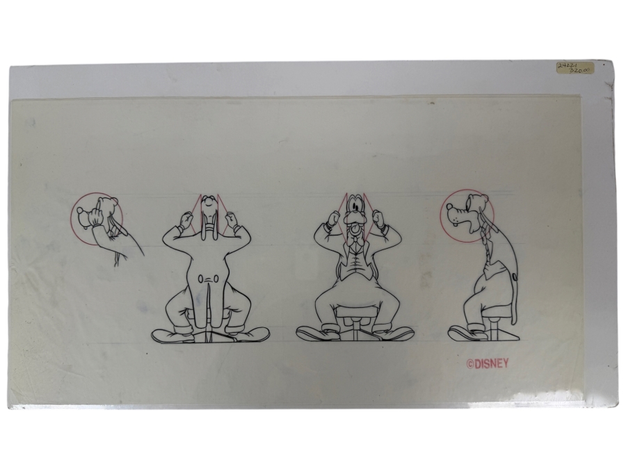 Original Walt Disney Hand Drawn Goofy With Cymbals Christmas Ornament Concept Drawing By Disney Artist Alex Maher From The 2nd Official Disneyana Convention In 1993 At Disneyland Purchased For $320 In 1993 16 X 6 [Photo 2]