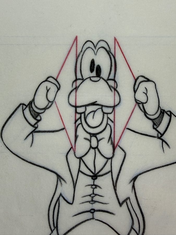 Original Walt Disney Hand Drawn Goofy With Cymbals Christmas Ornament Concept Drawing By Disney Artist Alex Maher From The 2nd Official Disneyana Convention In 1993 At Disneyland Purchased For $320 In 1993 16 X 6 [Photo 8]