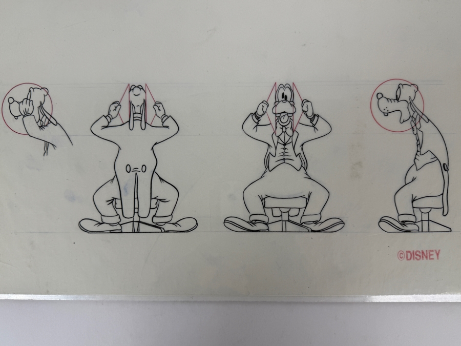 Original Walt Disney Hand Drawn Goofy With Cymbals Christmas Ornament Concept Drawing By Disney Artist Alex Maher From The 2nd Official Disneyana Convention In 1993 At Disneyland Purchased For $320 In 1993 16 X 6 [Photo 3]