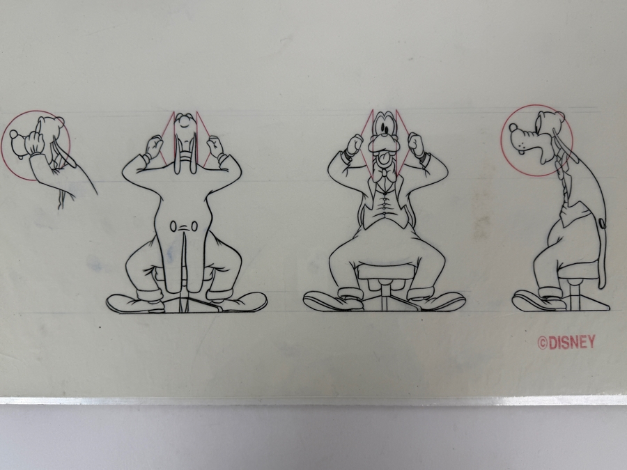 Original Walt Disney Hand Drawn Goofy With Cymbals Christmas Ornament Concept Drawing By Disney Artist Alex Maher From The 2nd Official Disneyana Convention In 1993 At Disneyland Purchased For $320 In 1993 16 X 6 [Photo 4]