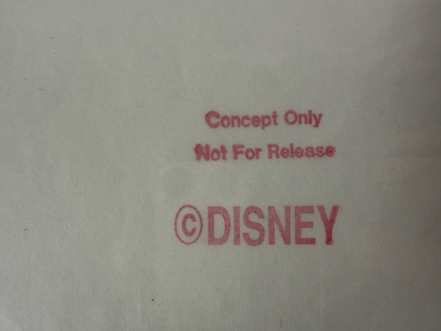 (2) Original Walt Disney Hand Drawn Mickey Mouse With Pluto On Leash WDW & DL Embroidered & Silkscreen Fashion Garment Concept Drawings By Disney Artist Alex Maher From The 2nd Official Disneyana Convention In 1993 At Disneyland Retail $560 In 1993 11X11 [Photo 8]