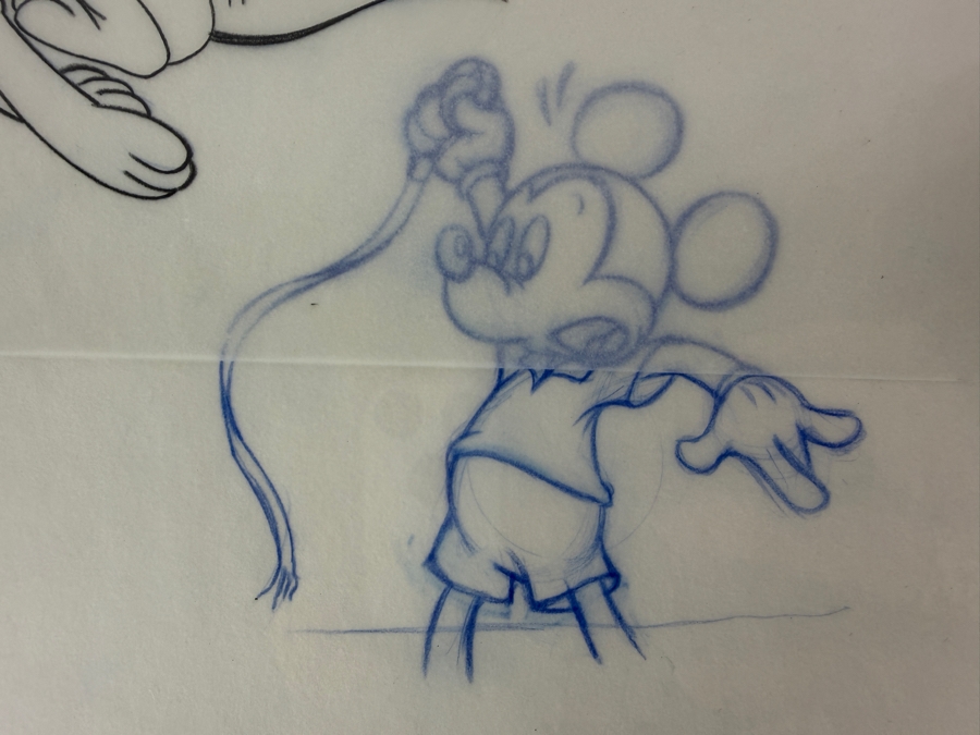 (2) Original Walt Disney Hand Drawn Mickey Mouse With Pluto On Leash WDW & DL Embroidered & Silkscreen Fashion Garment Concept Drawings By Disney Artist Alex Maher From The 2nd Official Disneyana Convention In 1993 At Disneyland Retail $560 In 1993 11X11 [Photo 7]