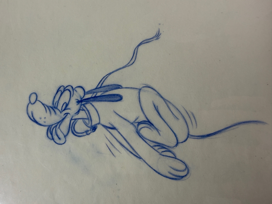 (2) Original Walt Disney Hand Drawn Mickey Mouse With Pluto On Leash WDW & DL Embroidered & Silkscreen Fashion Garment Concept Drawings By Disney Artist Alex Maher From The 2nd Official Disneyana Convention In 1993 At Disneyland Retail $560 In 1993 11X11 [Photo 5]