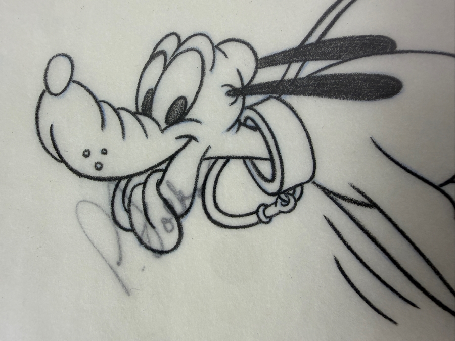(2) Original Walt Disney Hand Drawn Mickey Mouse With Pluto On Leash WDW & DL Embroidered & Silkscreen Fashion Garment Concept Drawings By Disney Artist Alex Maher From The 2nd Official Disneyana Convention In 1993 At Disneyland Retail $560 In 1993 11X11 [Photo 10]