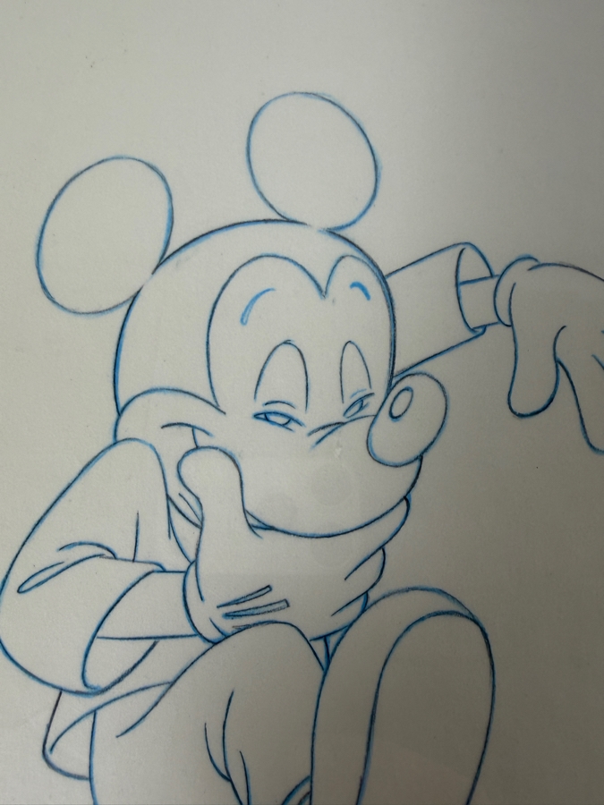 Original Walt Disney Hand Drawn Mickey Mouse / Tigger / Teamer Laughing T-Shirt For Picnic Concept Drawing By Disney Artist Darren Hunt From The 2nd Official Disneyana Convention In 1993 At Disneyland Purchased For $560 In 1993 17 X 9 [Photo 5]