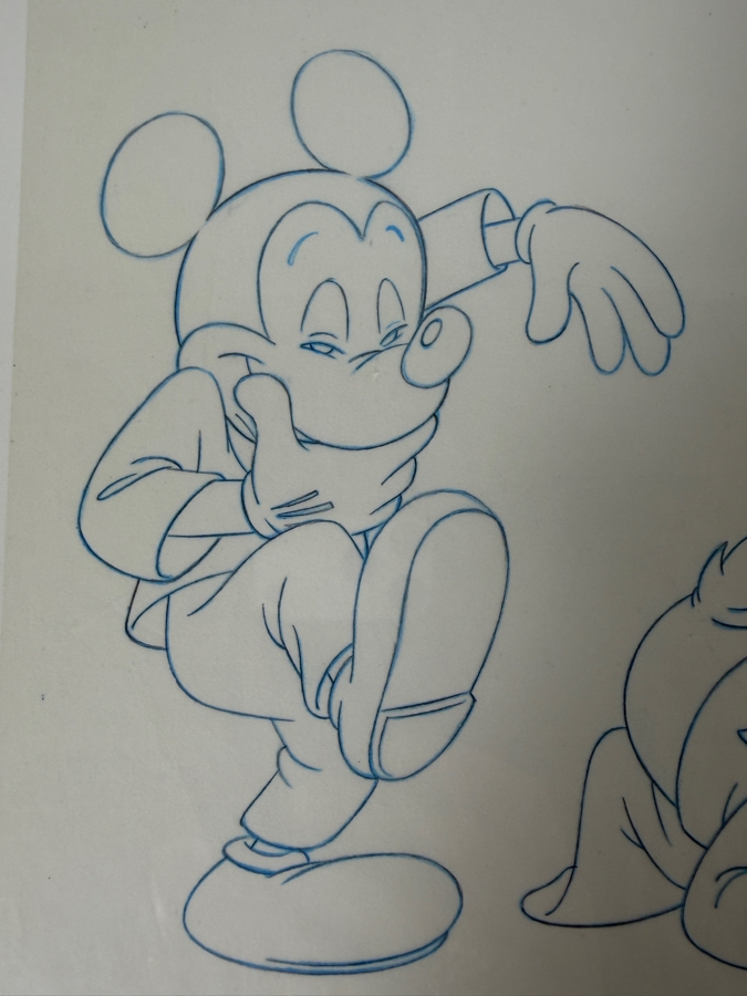 Original Walt Disney Hand Drawn Mickey Mouse / Tigger / Teamer Laughing T-Shirt For Picnic Concept Drawing By Disney Artist Darren Hunt From The 2nd Official Disneyana Convention In 1993 At Disneyland Purchased For $560 In 1993 17 X 9 [Photo 4]