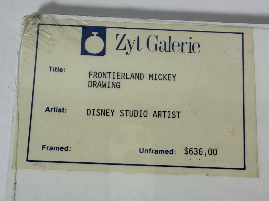 Original Walt Disney Hand Drawn Frontierland Mickey Mouse & Forest Animals Candy Packaging & T-Shirt Design Concept Drawing By Disney Artist Russell Schroeder From The 1st Disneyana Convention In 1992 At WDW Resort Purchased For $636 In 93 12.5 X 15 [Photo 16]