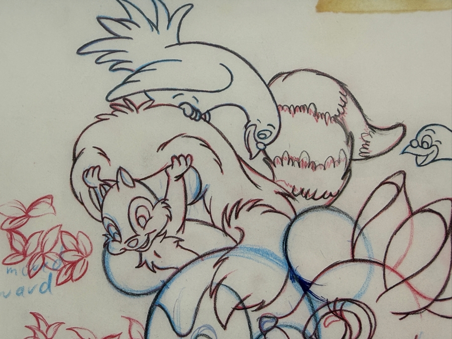Original Walt Disney Hand Drawn Frontierland Mickey Mouse & Forest Animals Candy Packaging & T-Shirt Design Concept Drawing By Disney Artist Russell Schroeder From The 1st Disneyana Convention In 1992 At WDW Resort Purchased For $636 In 93 12.5 X 15 [Photo 9]