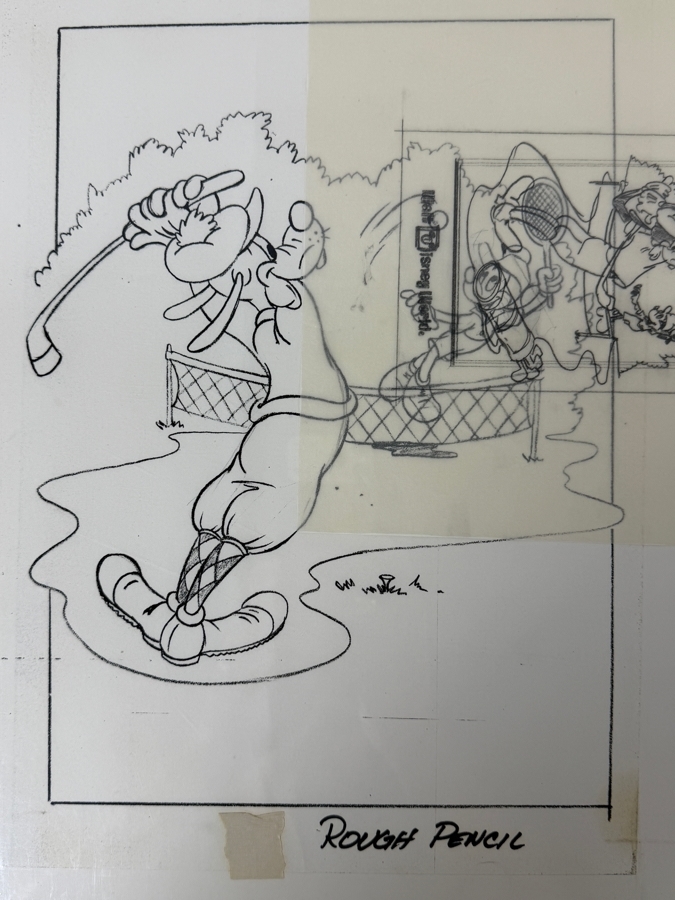 Set Of 3 Original Walt Disney Hand Drawn Goofy Golfer Golf Tournament Flyers 'Swing Your Way Into Fame 1/7/1987 WDW' Concept Drawings By Disney Artist Don Williams From The 2nd Official Disneyana Convention In 1993 At Disneyland Purchased For $700 In 1993 [Photo 8]