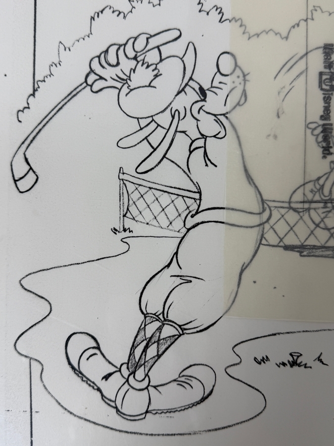 Set Of 3 Original Walt Disney Hand Drawn Goofy Golfer Golf Tournament Flyers 'Swing Your Way Into Fame 1/7/1987 WDW' Concept Drawings By Disney Artist Don Williams From The 2nd Official Disneyana Convention In 1993 At Disneyland Purchased For $700 In 1993 [Photo 9]