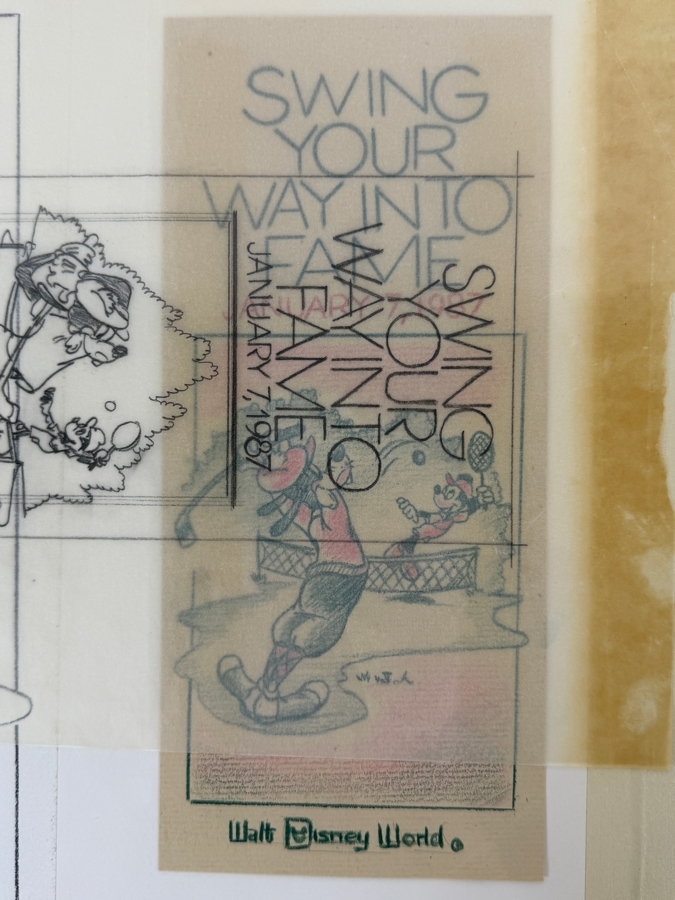 Set Of 3 Original Walt Disney Hand Drawn Goofy Golfer Golf Tournament Flyers 'Swing Your Way Into Fame 1/7/1987 WDW' Concept Drawings By Disney Artist Don Williams From The 2nd Official Disneyana Convention In 1993 At Disneyland Purchased For $700 In 1993 [Photo 5]