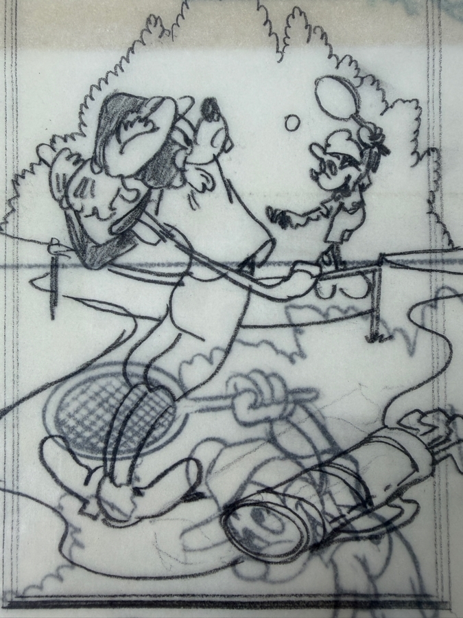 Set Of 3 Original Walt Disney Hand Drawn Goofy Golfer Golf Tournament Flyers 'Swing Your Way Into Fame 1/7/1987 WDW' Concept Drawings By Disney Artist Don Williams From The 2nd Official Disneyana Convention In 1993 At Disneyland Purchased For $700 In 1993 [Photo 13]
