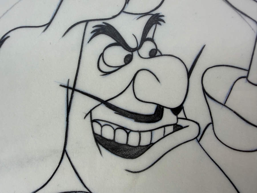 Original Walt Disney Hand Drawn Captain Hook From Peter Pan Apparel Artwork Concept Drawing By Disney Artist Alex Maher From The 2nd Official Disneyana Convention In 1993 At Disneyland Purchased For $240 In 1993 7 X 7 [Photo 5]