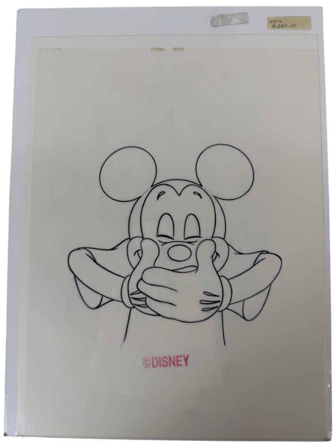 Original Walt Disney Hand Drawn Laughing Mickey Mouse Apparel Artwork Concept Drawing By Disney Artist Alex Maher From The 2nd Official Disneyana Convention In 1993 At Disneyland Purchased For $280 In 1993 8 X 7 [Photo 2]