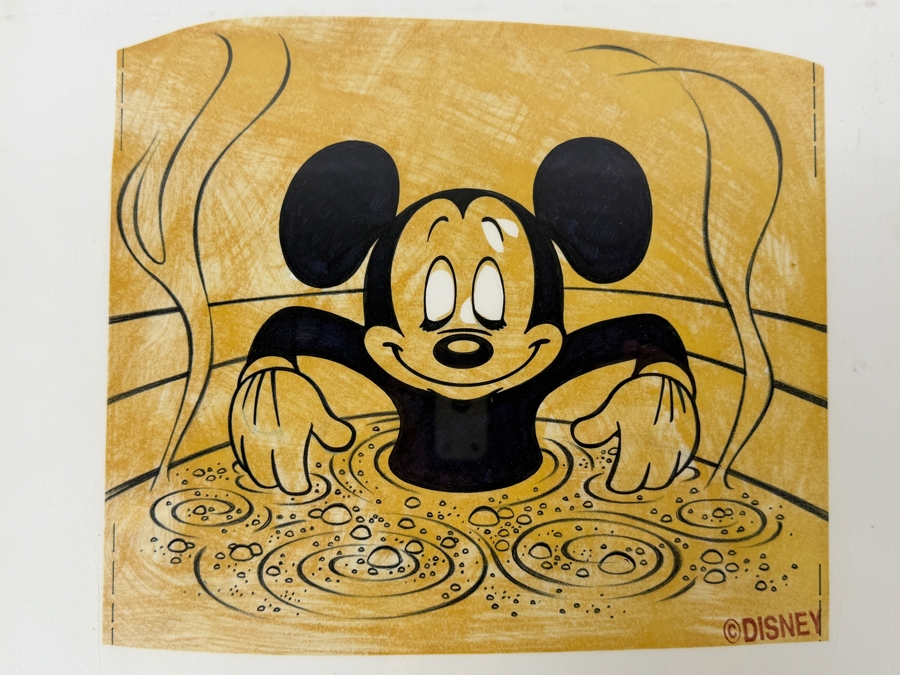 Original Walt Disney Hand Drawn Mickey Mouse In Hot Tub Concept Drawing By Disney Artist From The 2nd Official Disneyana Convention In 1993 At Disneyland Purchased For $400 In 1993 10.5 X 9.5 [Photo 4]