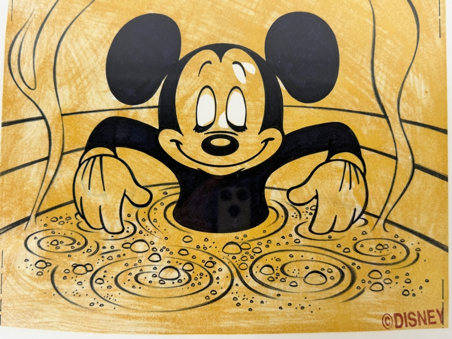 Original Walt Disney Hand Drawn Mickey Mouse In Hot Tub Concept Drawing By Disney Artist From The 2nd Official Disneyana Convention In 1993 At Disneyland Purchased For $400 In 1993 10.5 X 9.5 [Photo 5]