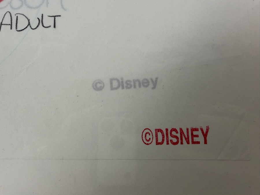 Original Walt Disney Hand Drawn 'WDW' Logo With Mickey Mouse Adult Shirt Concept Drawing By Disney Artist Darren Hunt From The 2nd Official Disneyana Convention In 1993 At Disneyland Purchased For $240 In 1993 8 X 7 [Photo 6]