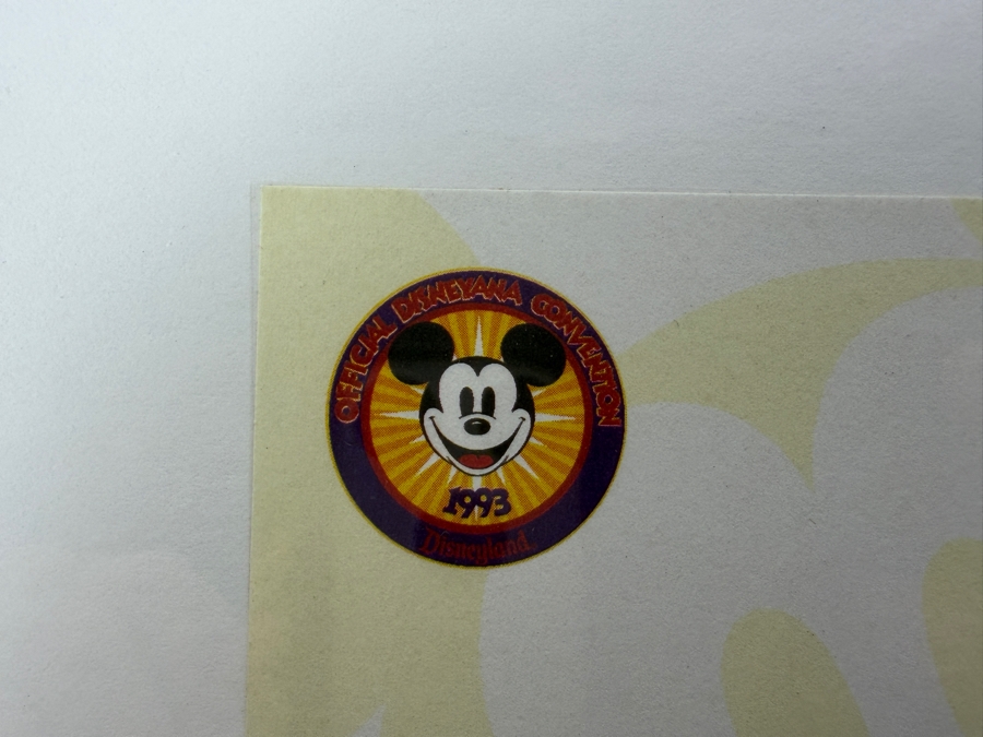 Original Walt Disney Hand Drawn 'WDW' Logo With Mickey Mouse Adult Shirt Concept Drawing By Disney Artist Darren Hunt From The 2nd Official Disneyana Convention In 1993 At Disneyland Purchased For $240 In 1993 8 X 7 [Photo 11]