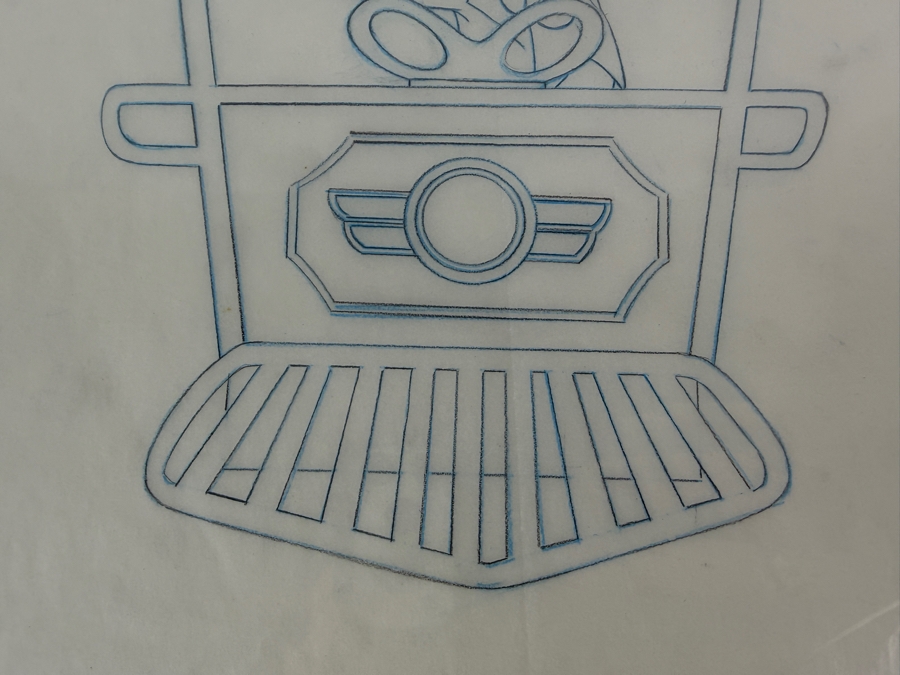 Original Walt Disney Hand Drawn Disneyland Toontown Mickey Mouse In Trolley Keychain Concept Drawing By Disney Artist Darren Hunt From The 2nd Official Disneyana Convention In 1993 At Disneyland Purchased For $350 In 1993 8 X 7 [Photo 6]