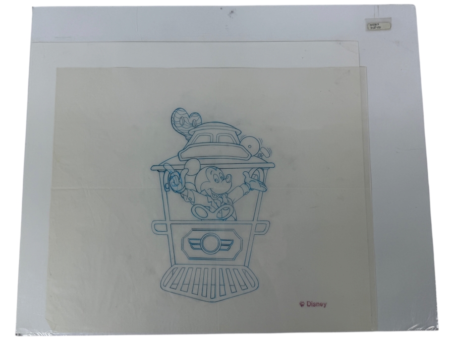 Original Walt Disney Hand Drawn Disneyland Toontown Mickey Mouse In Trolley Keychain Concept Drawing By Disney Artist Darren Hunt From The 2nd Official Disneyana Convention In 1993 At Disneyland Purchased For $350 In 1993 8 X 7 [Photo 2]