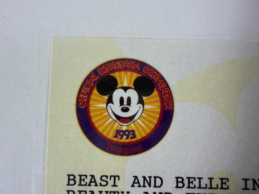 Original Walt Disney Hand Drawn Beast And Belle In Mirror From The Beauty And The Beast Lucite Christmas Ornament Concept Drawing By Disney Artist Alex Maher From The 2nd Official Disneyana Convention In 1993 At Disneyland Purchased For $400 In 1993 7 X 1 [Photo 9]