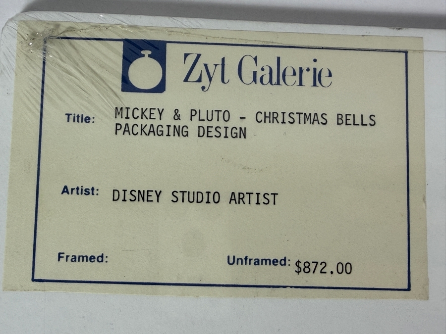 Original Walt Disney Hand Drawn Mickey Mouse And Pluto At Christmas Fireplace Christmas Bells Packaging Design Concept Drawing By Disney Artist Darren Hunt Purchased For $872 From The 1st Disneyana Convention In 1992 At Walt Disney World Resort 11 X 7 [Photo 14]