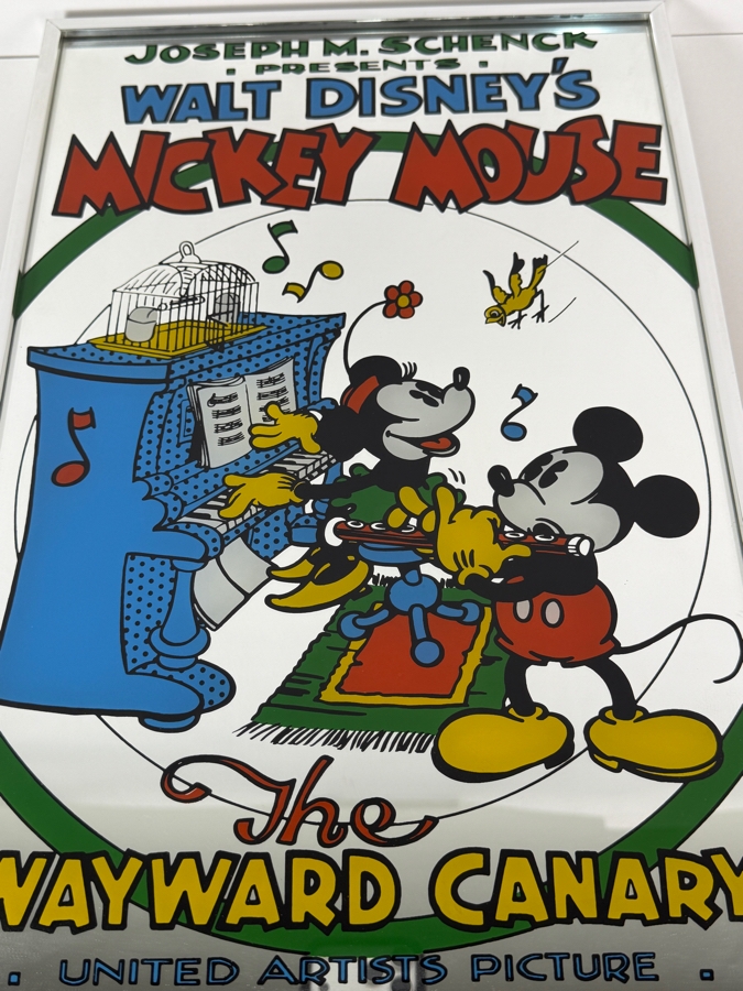 Rare Walt Disney's Mickey Mouse In The Wayward Canary Mirage Design Inc Mirror 12' X 18' [Photo 3]