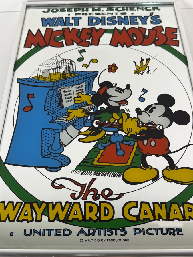 Rare Walt Disney's Mickey Mouse In The Wayward Canary Mirage Design Inc Mirror 12' X 18' [Photo 2]
