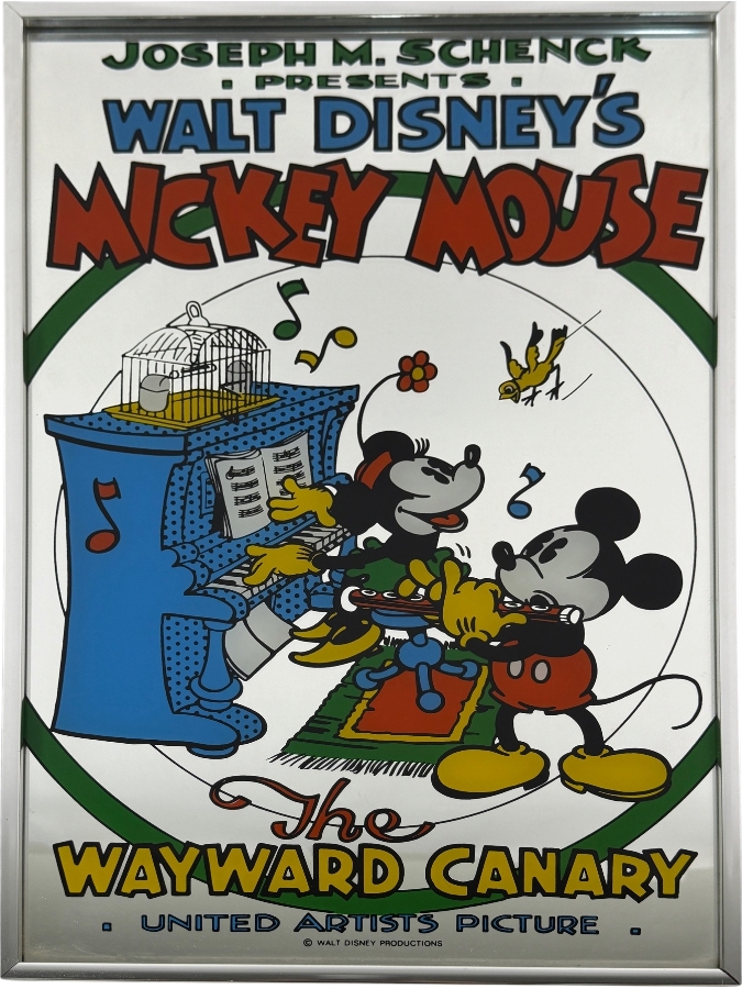 Rare Walt Disney's Mickey Mouse In The Wayward Canary Mirage Design Inc Mirror 12' X 18'